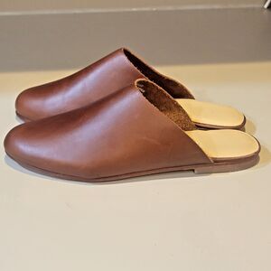 Nisolo Lima Slip On Brandy Cognac Leather Mules Flats Women 5 Minimalist Casual